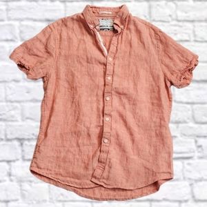 ⭐SALE!⭐Denim & Flower Linen Shirt Sleeve Button-Down Shirt